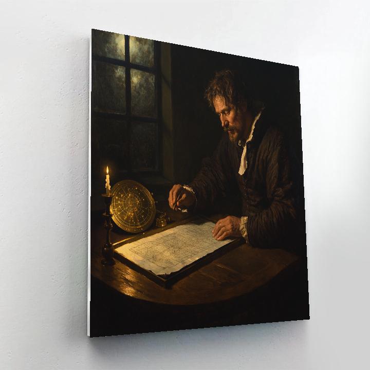 Rembrandt Inspired Candlelit Astronomer Study Numbered painting kits