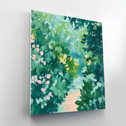 Claude Monet Inspired Rain Washed Garden Greens paint by color