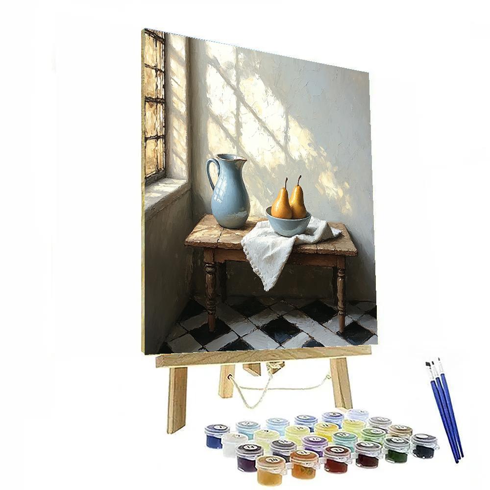 Johannes Vermeer Inspired Prism Of Morning On Delft Tiles Paint by numbers kits