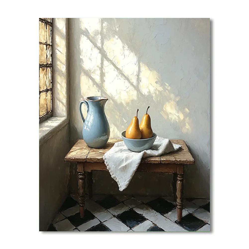 Johannes Vermeer Inspired Prism Of Morning On Delft Tiles Paint by numbers kits