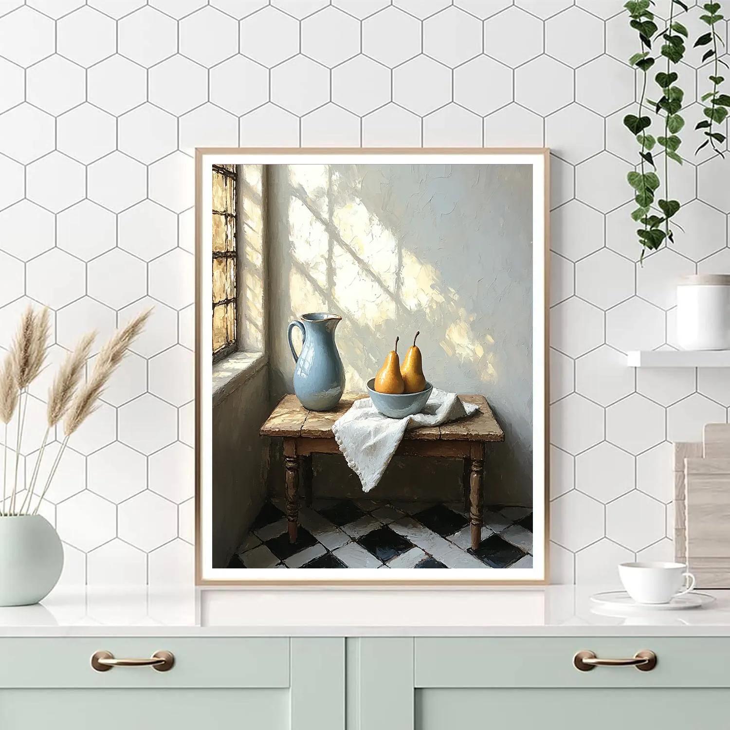 Johannes Vermeer Inspired Prism Of Morning On Delft Tiles Paint by numbers kits