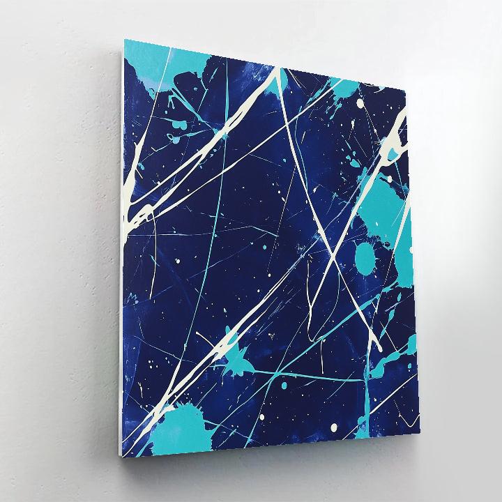 Jackson Pollock Inspired Aurora Static Over Midnight Indigo DIY paint by numbers