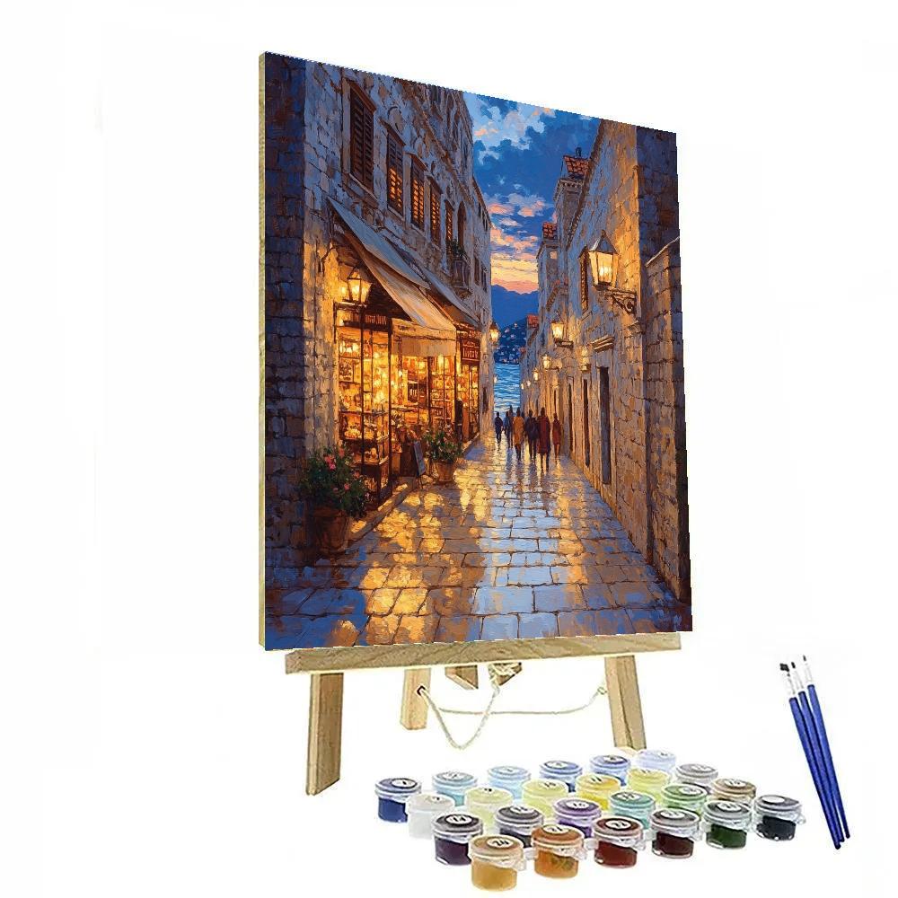 Old Town Stone Streets At Dusk Dubrovnik Croatia DIY paint by numbers
