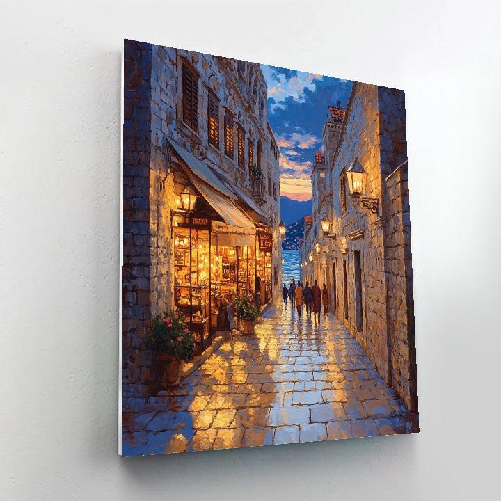 Old Town Stone Streets At Dusk Dubrovnik Croatia DIY paint by numbers