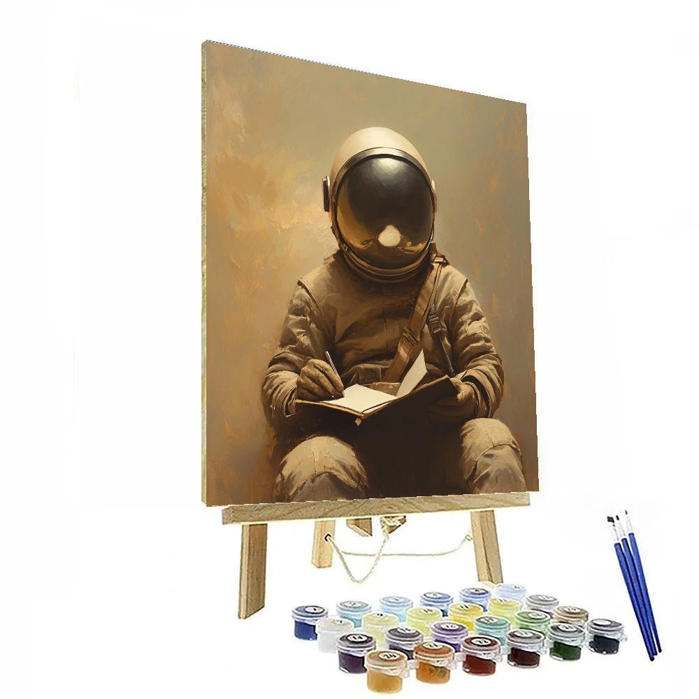 Leonardo Da Vinci Inspired Sfumato Portrait Of A Space Explorer Number painting