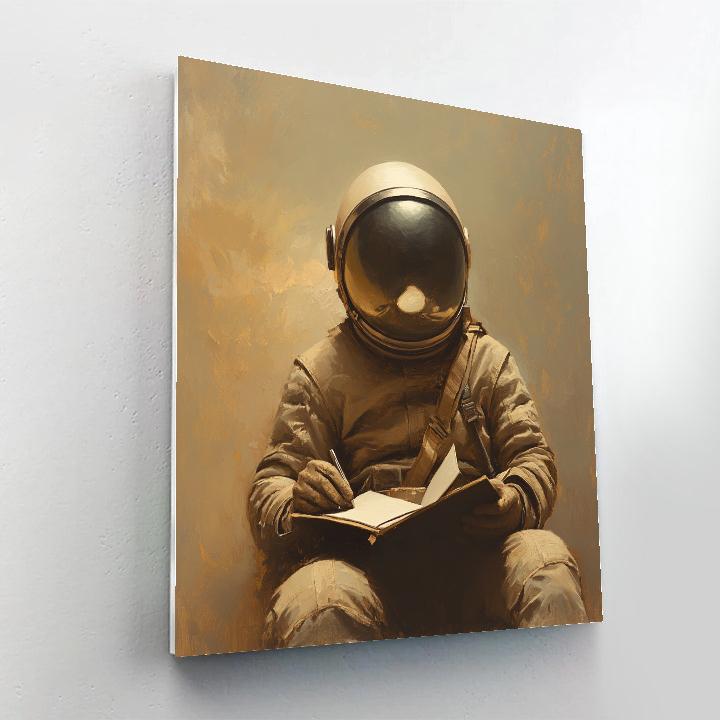 Leonardo Da Vinci Inspired Sfumato Portrait Of A Space Explorer Number painting