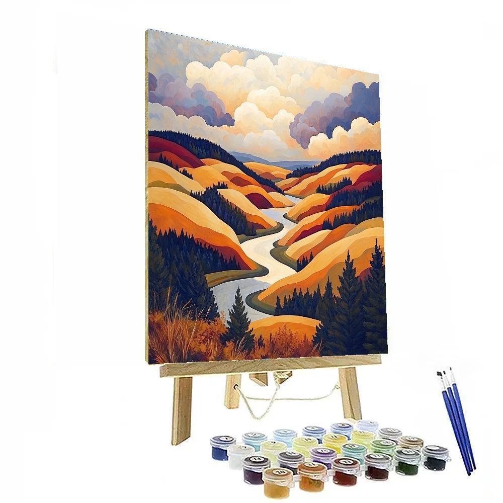 J. E. H. MacDonald Inspired Comet Cloud Sky Above Algoma Valley Painting by numbers kit