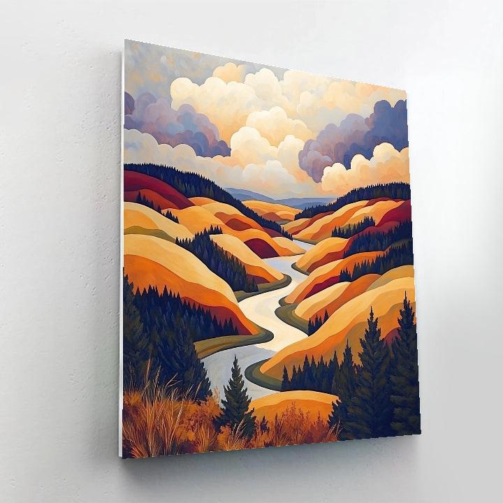 J. E. H. MacDonald Inspired Comet Cloud Sky Above Algoma Valley Painting by numbers kit