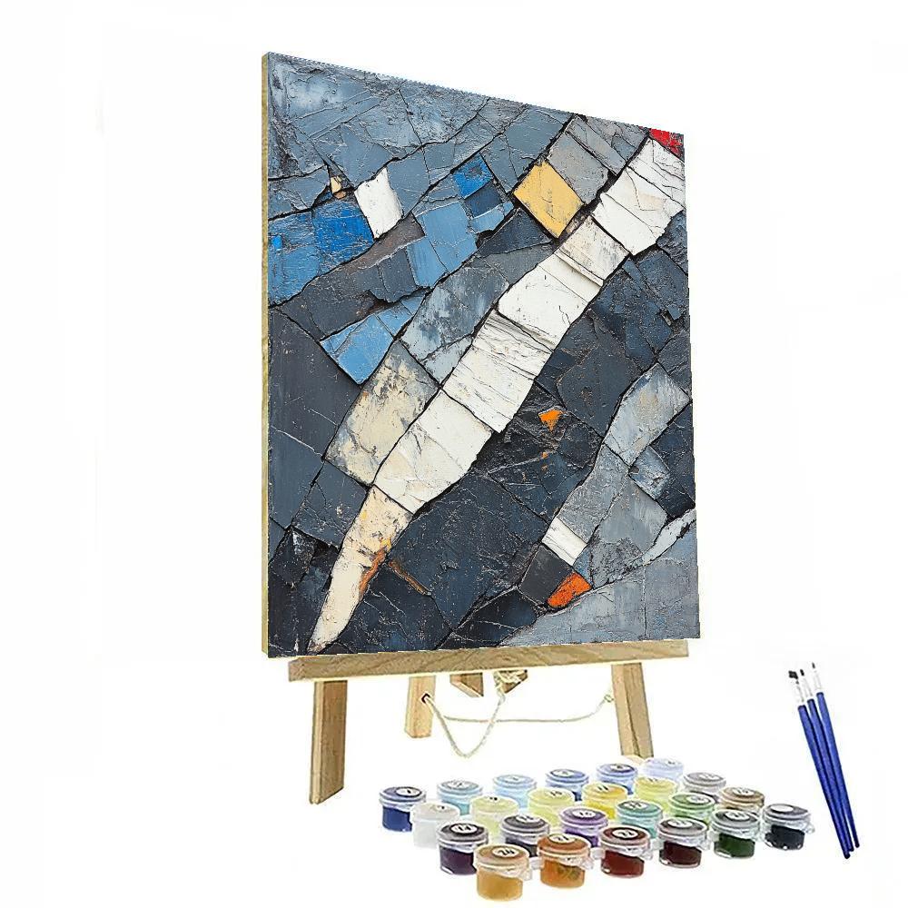 Jean-Paul Riopelle Inspired Basalt Coast Thaw Pattern Paint by numbers art