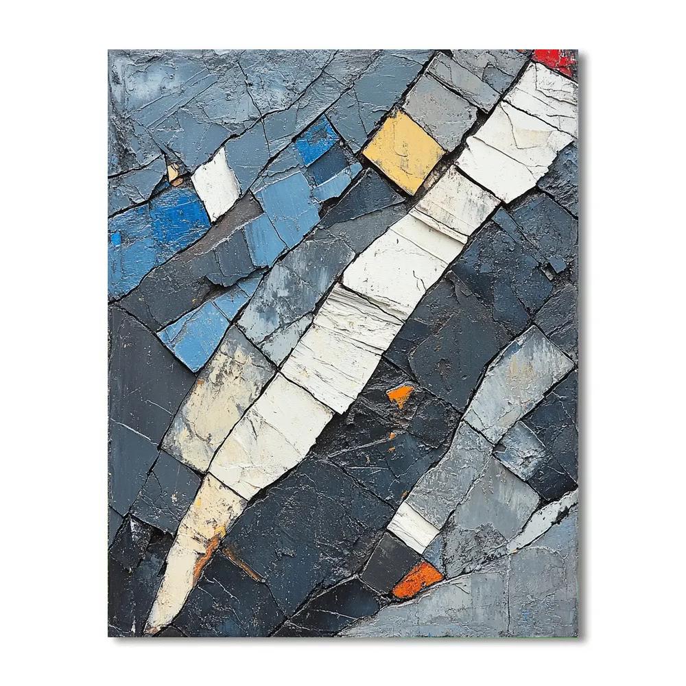 Jean-Paul Riopelle Inspired Basalt Coast Thaw Pattern Paint by numbers art