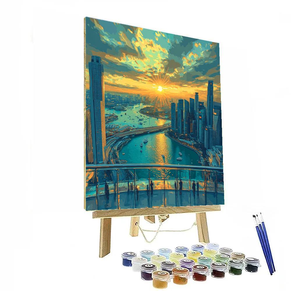 Skygarden Walkway Marina Bay Sands Singapore painting number kit