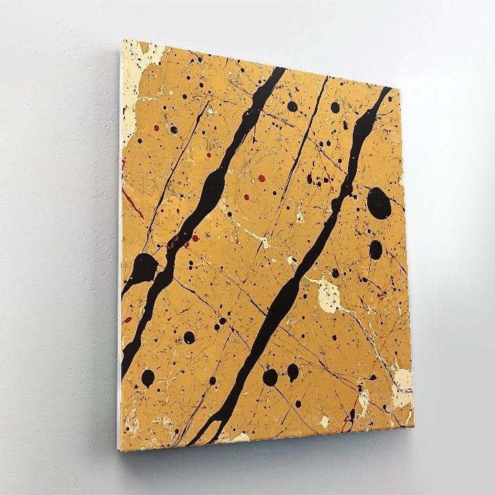 Jackson Pollock Inspired Tectonic Pulse In Ochre And Charcoal DIY paint by numbers