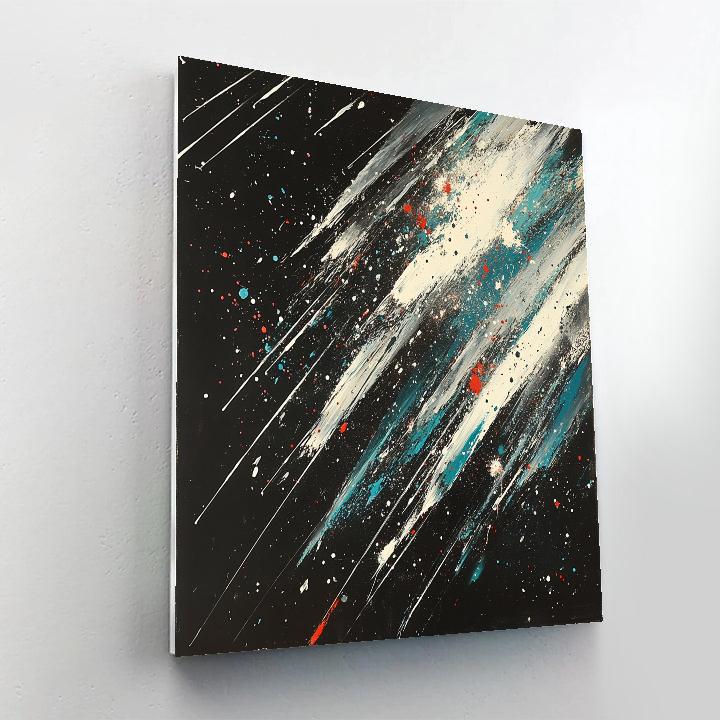 Jackson Pollock Inspired Meteor Shower Drip Abstraction paint by color