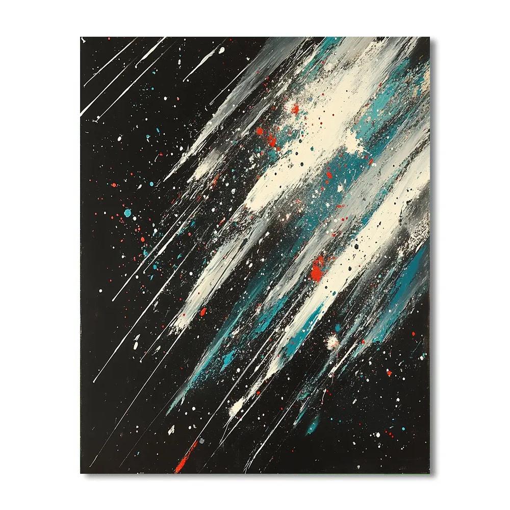 Jackson Pollock Inspired Meteor Shower Drip Abstraction paint by color