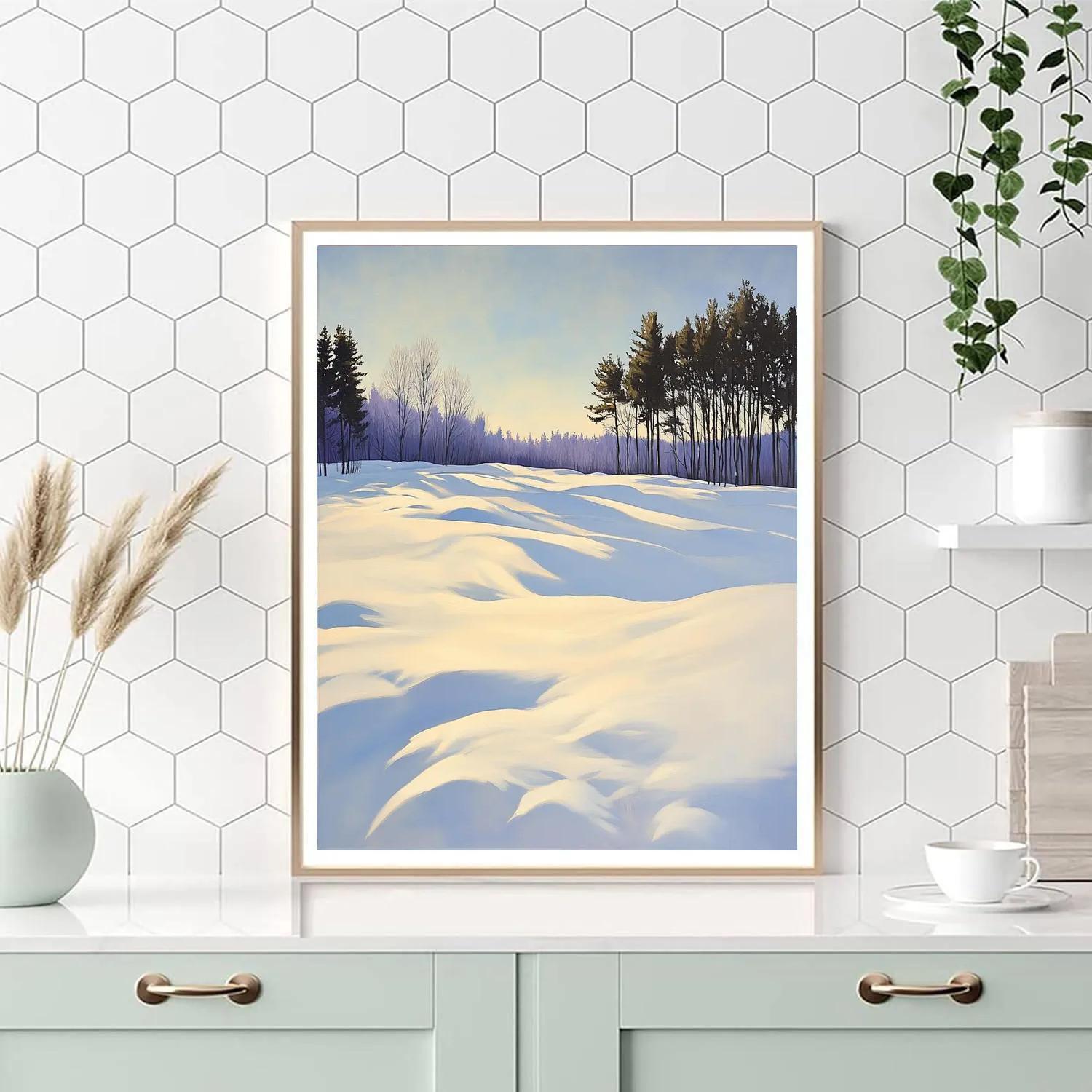 Claude Monet Inspired Sunlit Snowfields With Violet Shadows DIY paint by numbers