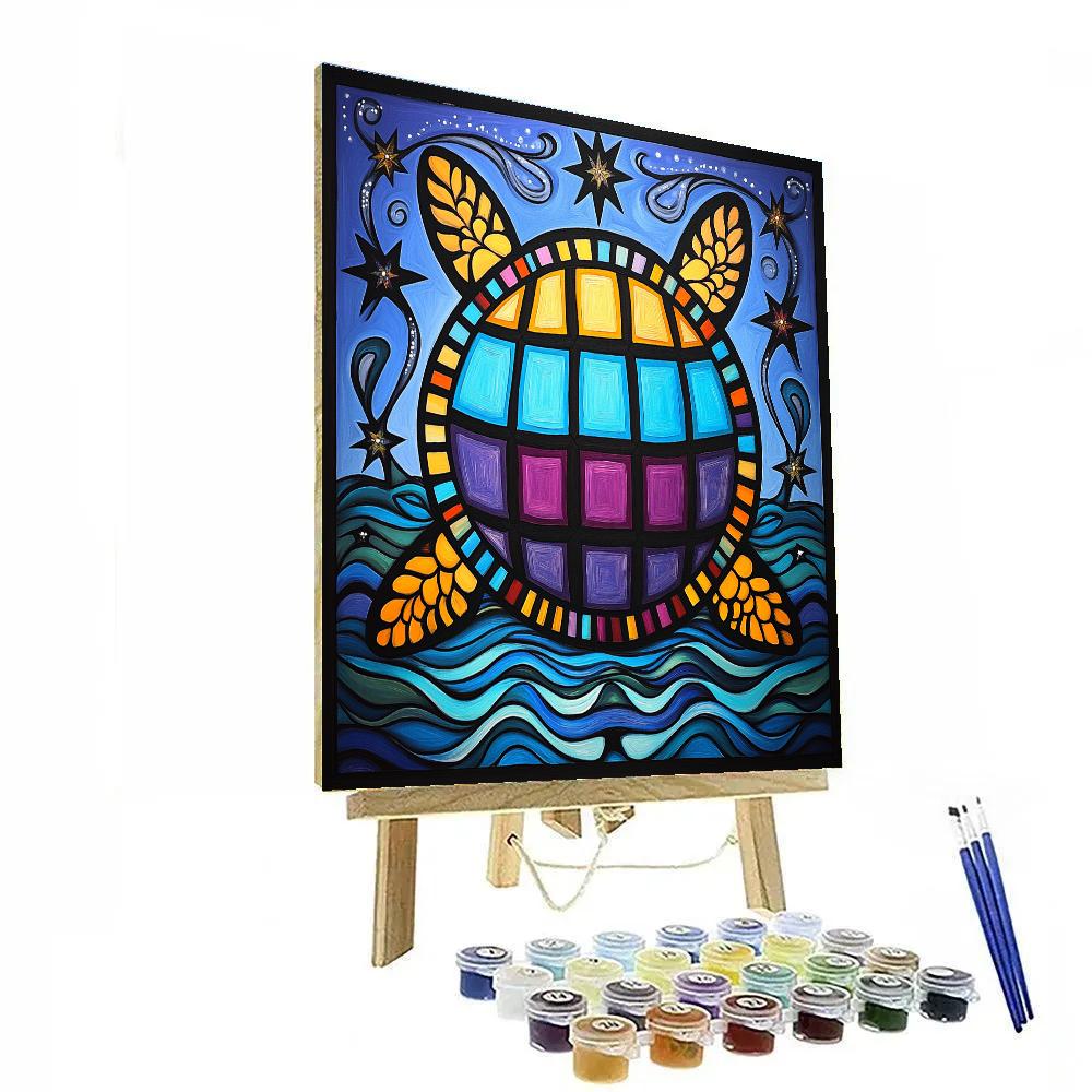 Norval Morrisseau Inspired Aurora Turtle Of The Star Lakes Paint by numbers kits