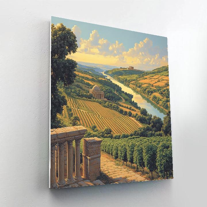 Raphael Inspired Aureate River Valley With Triumphal Arches paint by numbers