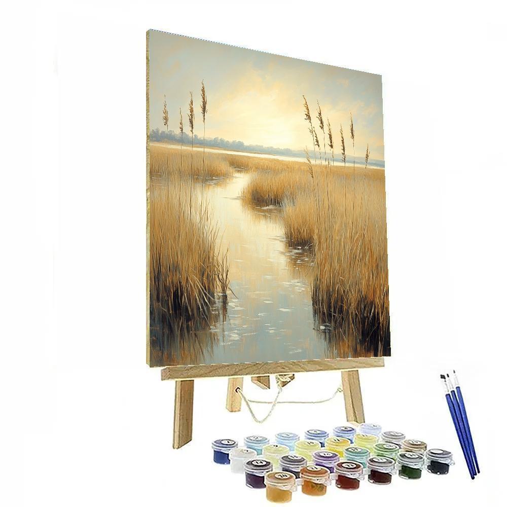 Claude Monet Inspired Golden Marsh At Late Summer Haze Paint by numbers kits