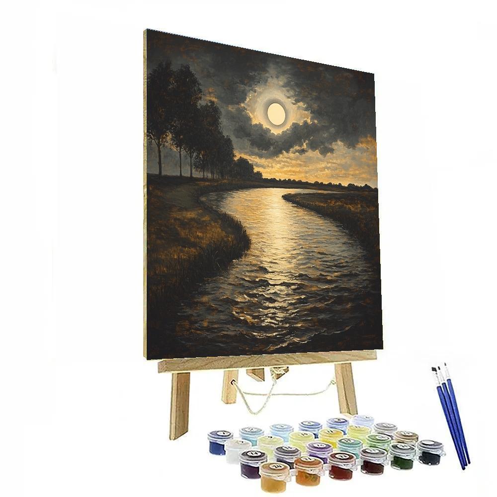 Rembrandt Inspired Eclipse Lit River Bend paint by color