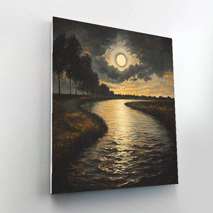 Rembrandt Inspired Eclipse Lit River Bend paint by color