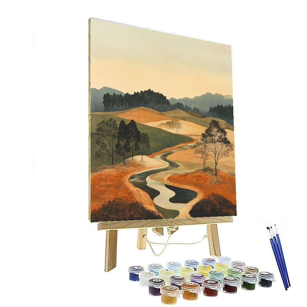 Nandalal Bose Inspired Monsoon Rhythm Over Silent Fields Painting by numbers kit