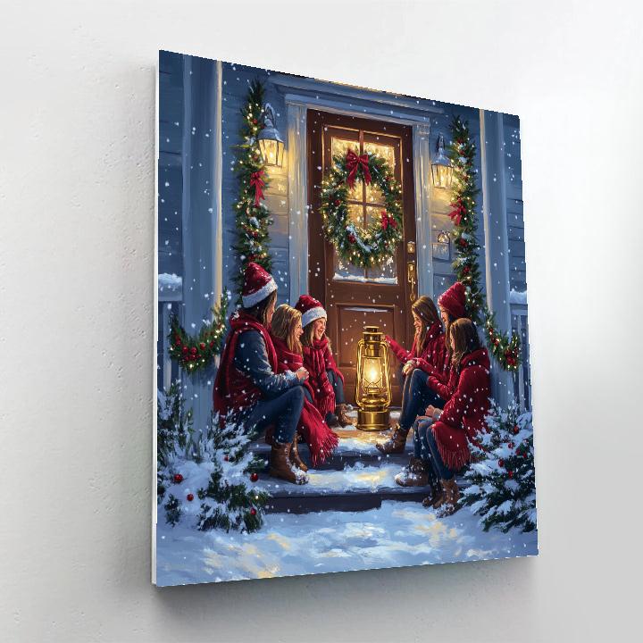Holly Lantern Reunion paint by numbers