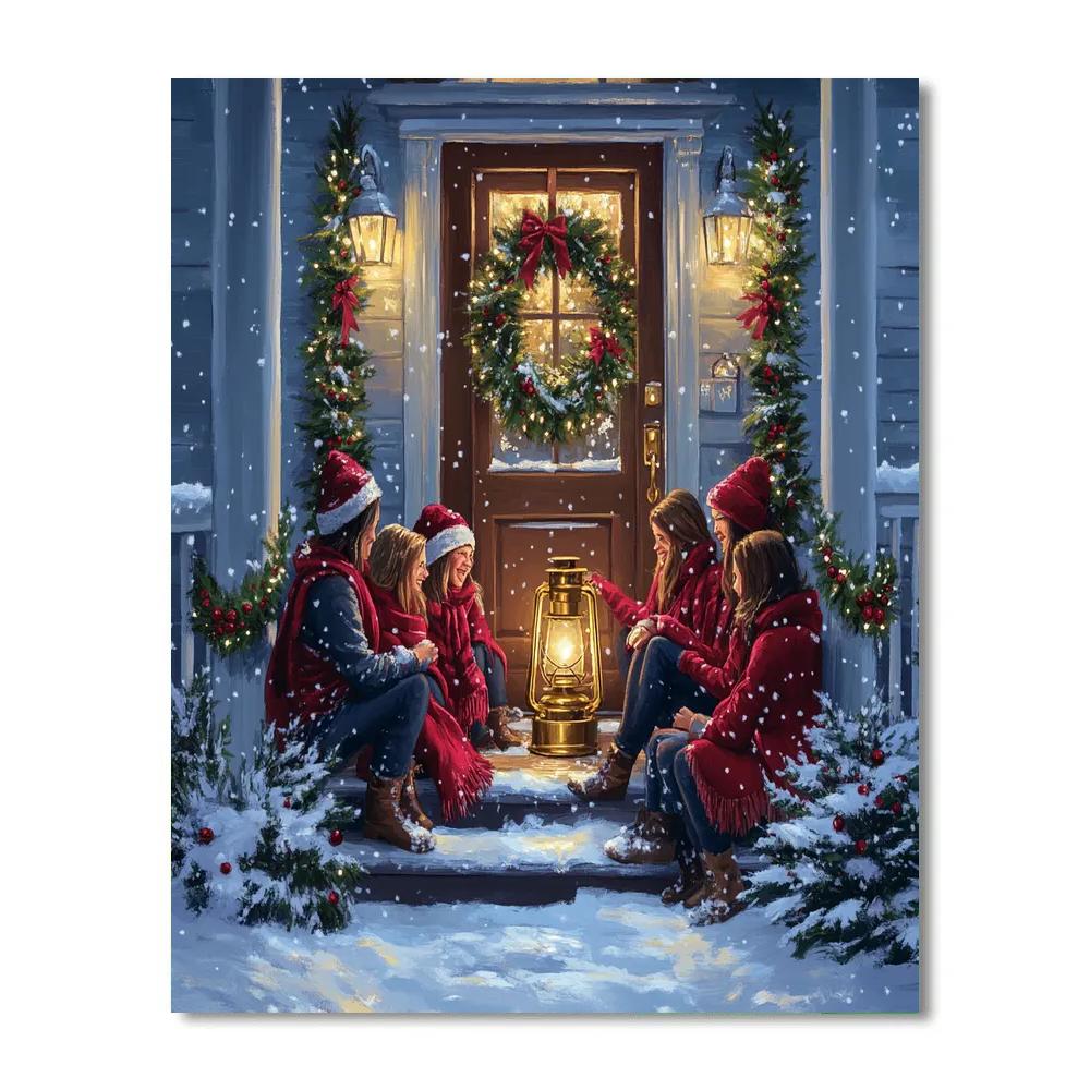 Holly Lantern Reunion paint by numbers