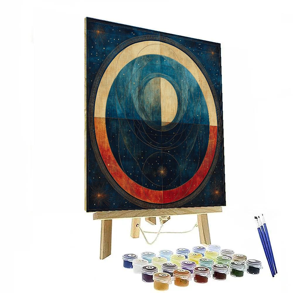 Nandalal Bose Inspired Cosmic Kolam Of Nebula Tides Paint by numbers kits