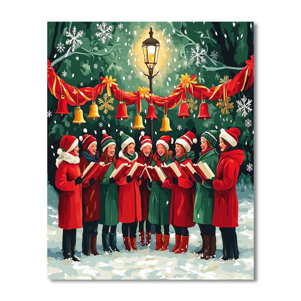 Snowflake Carol Circle paint by color