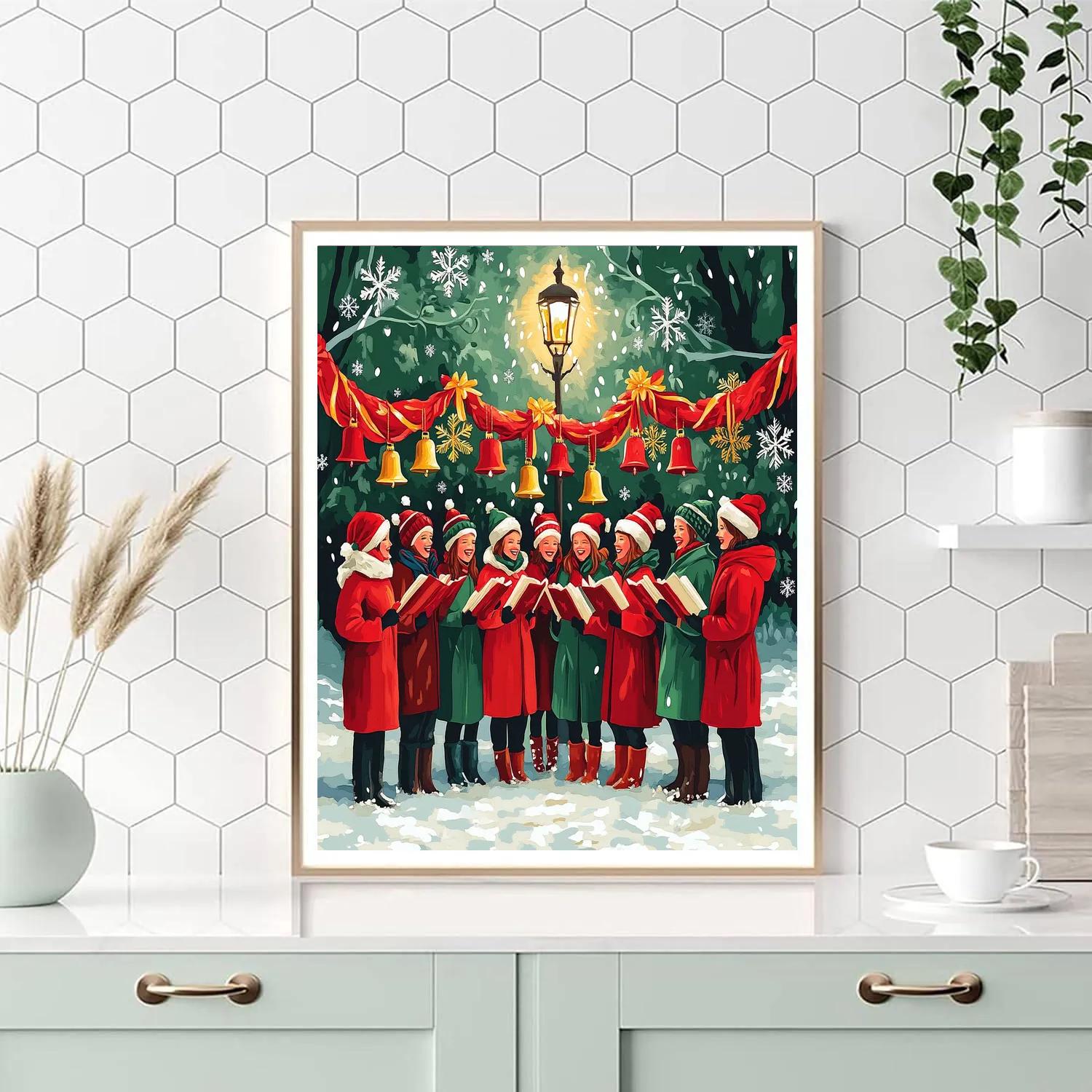 Snowflake Carol Circle paint by color