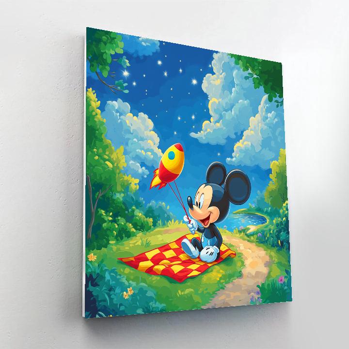 Mickey Mouse Galaxy Kite Picnic Paint by numbers kits