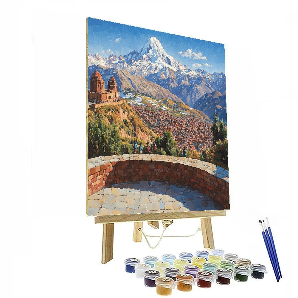Mountain Framed City View From Mirador Killi Killi La Paz Bolivia Paint by numbers art