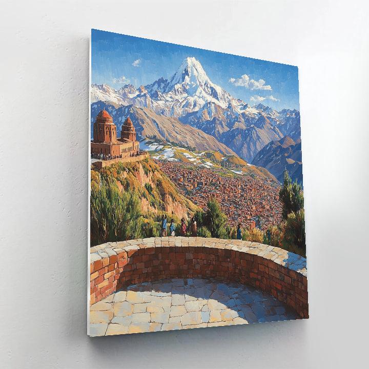 Mountain Framed City View From Mirador Killi Killi La Paz Bolivia Paint by numbers art