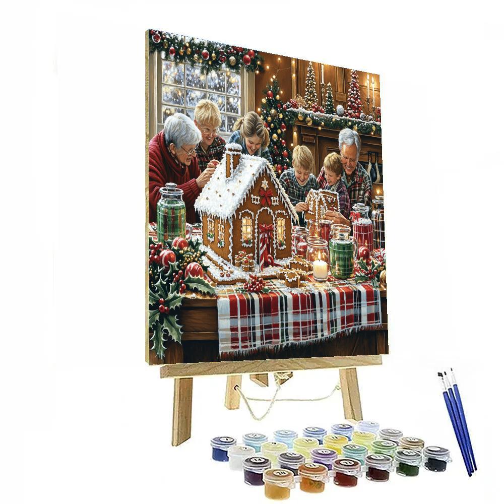 Ornaments And Gingerbread Wishes paint by numbers