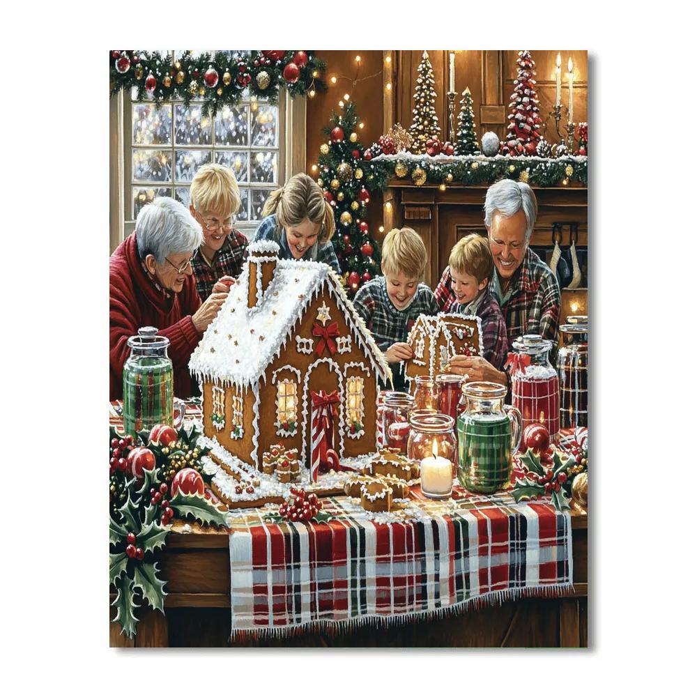 Ornaments And Gingerbread Wishes paint by numbers