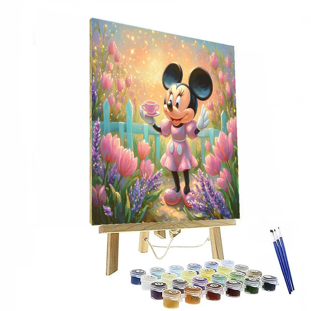 Minnie Mouse Stardust Garden Tea Time paint by numbers