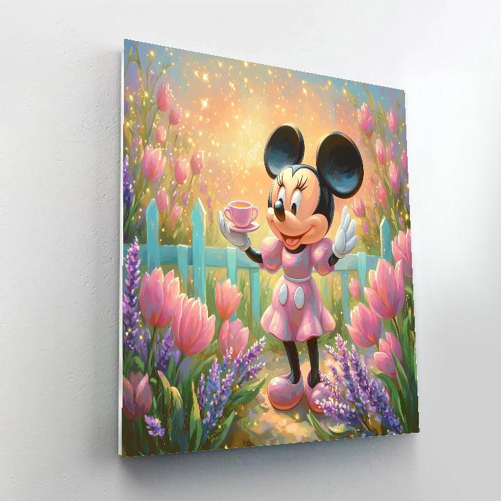 Minnie Mouse Stardust Garden Tea Time paint by numbers