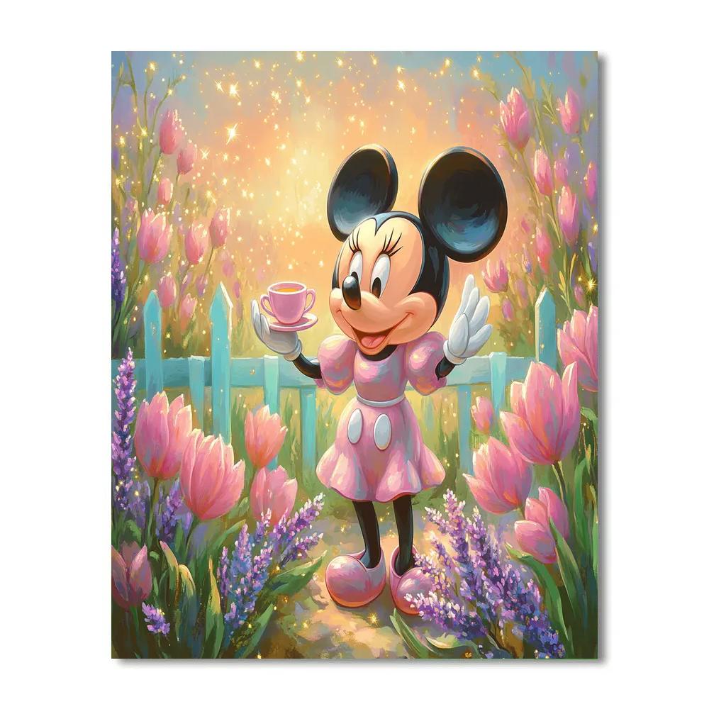 Minnie Mouse Stardust Garden Tea Time paint by numbers