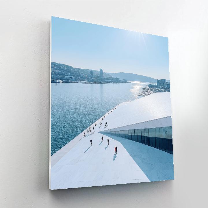 Modern Waterfront Curve Of Oslo Opera House Oslo Norway paint by numbers