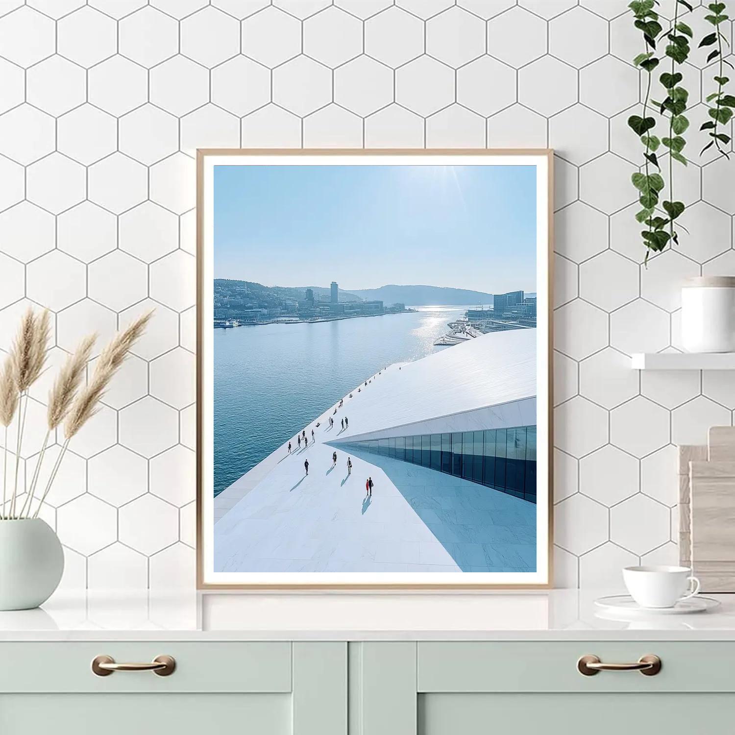 Modern Waterfront Curve Of Oslo Opera House Oslo Norway paint by numbers