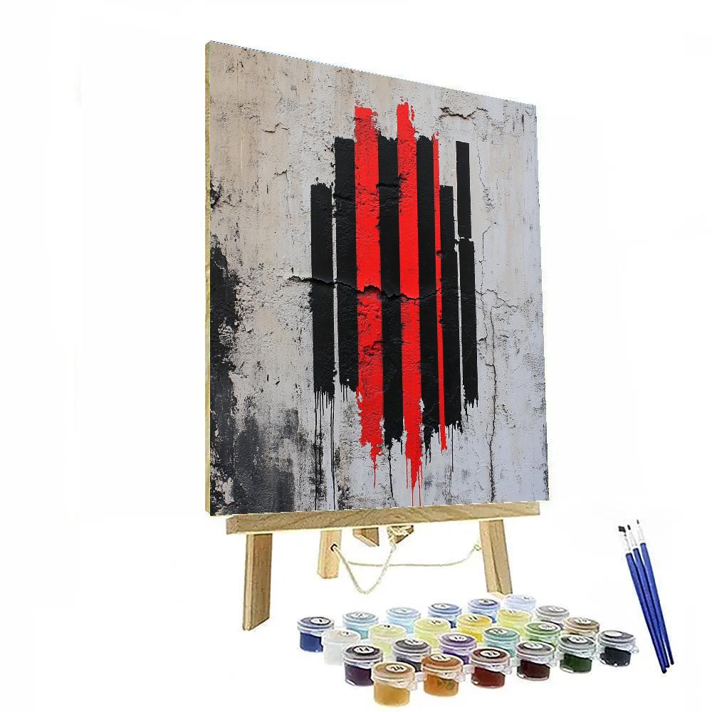 Banksy Inspired Barcode Smog Manifesto Paint by numbers art