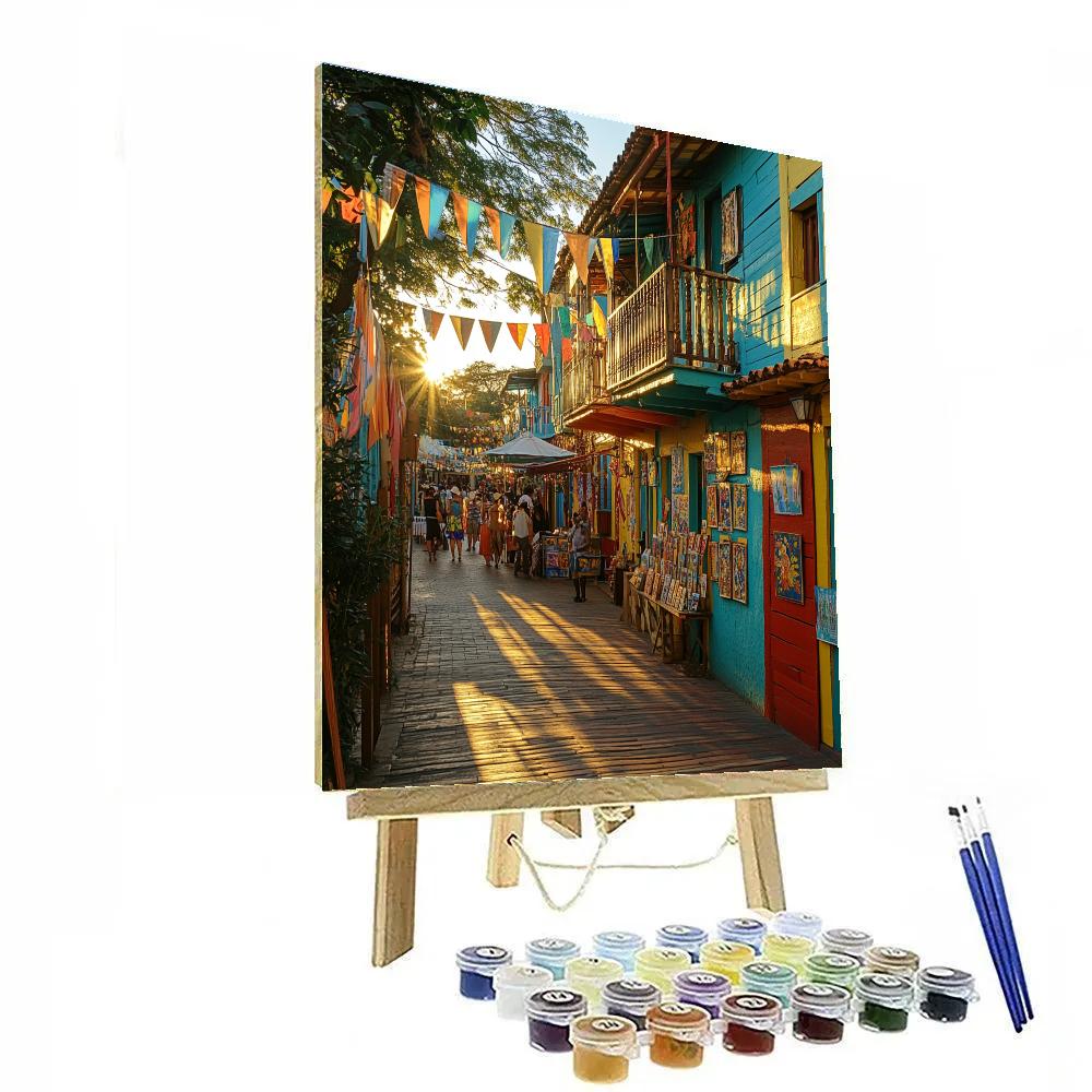 Golden Hour At La Boca Caminito Buenos Aires Argentina Number painting