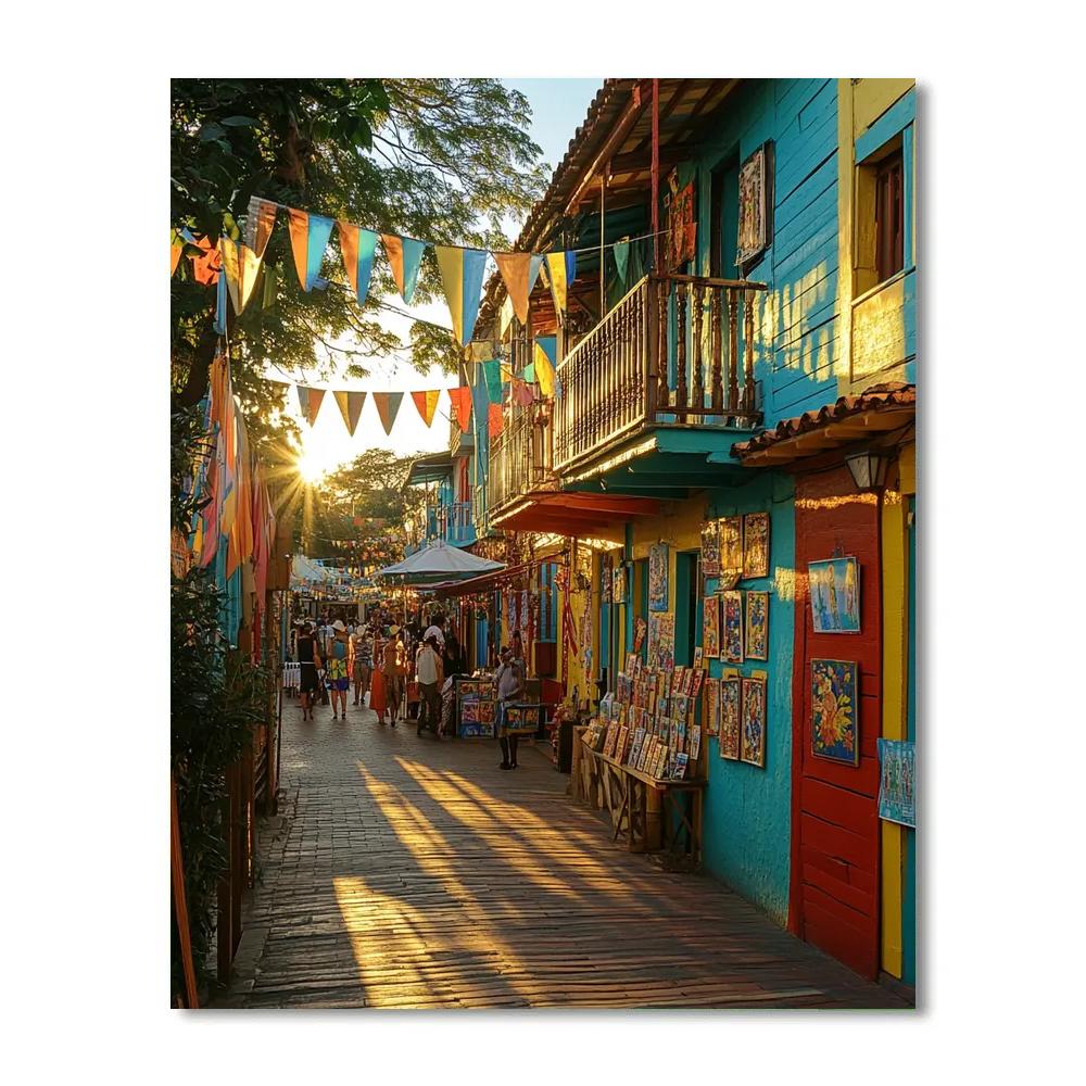 Golden Hour At La Boca Caminito Buenos Aires Argentina Number painting