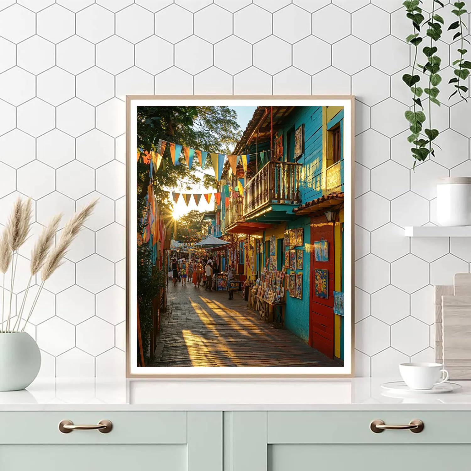 Golden Hour At La Boca Caminito Buenos Aires Argentina Number painting
