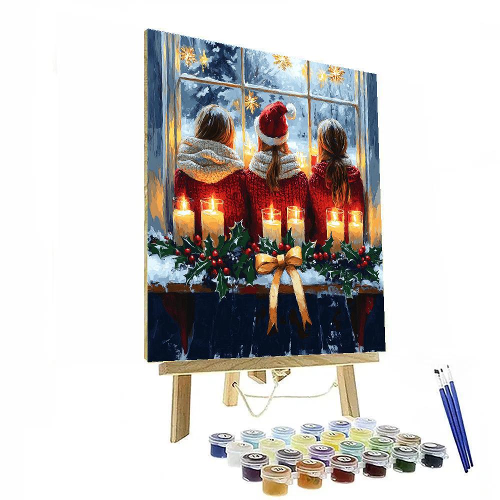Candle Circle By Frosted Window Painting by numbers kit