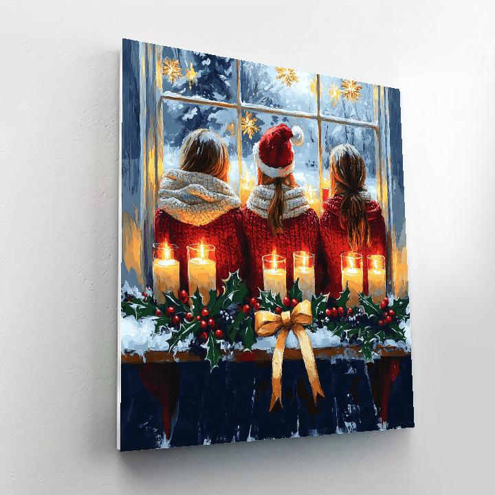 Candle Circle By Frosted Window Painting by numbers kit