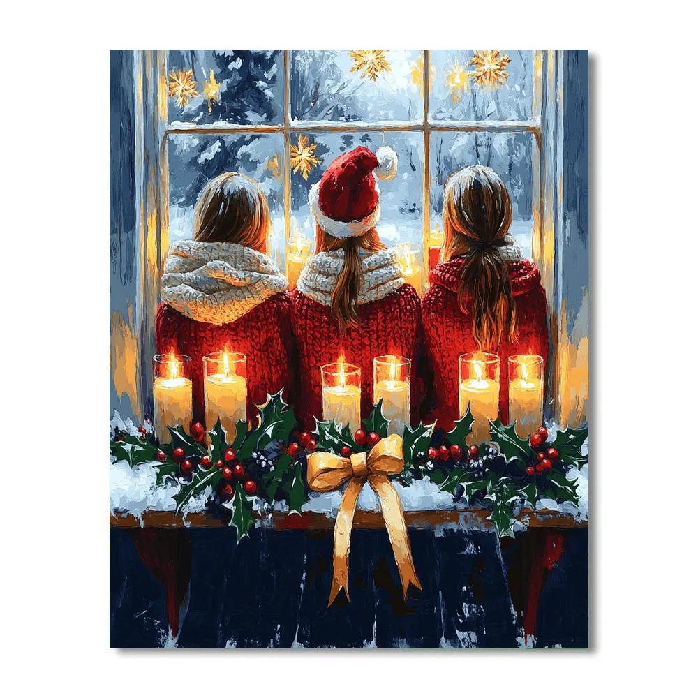 Candle Circle By Frosted Window Painting by numbers kit