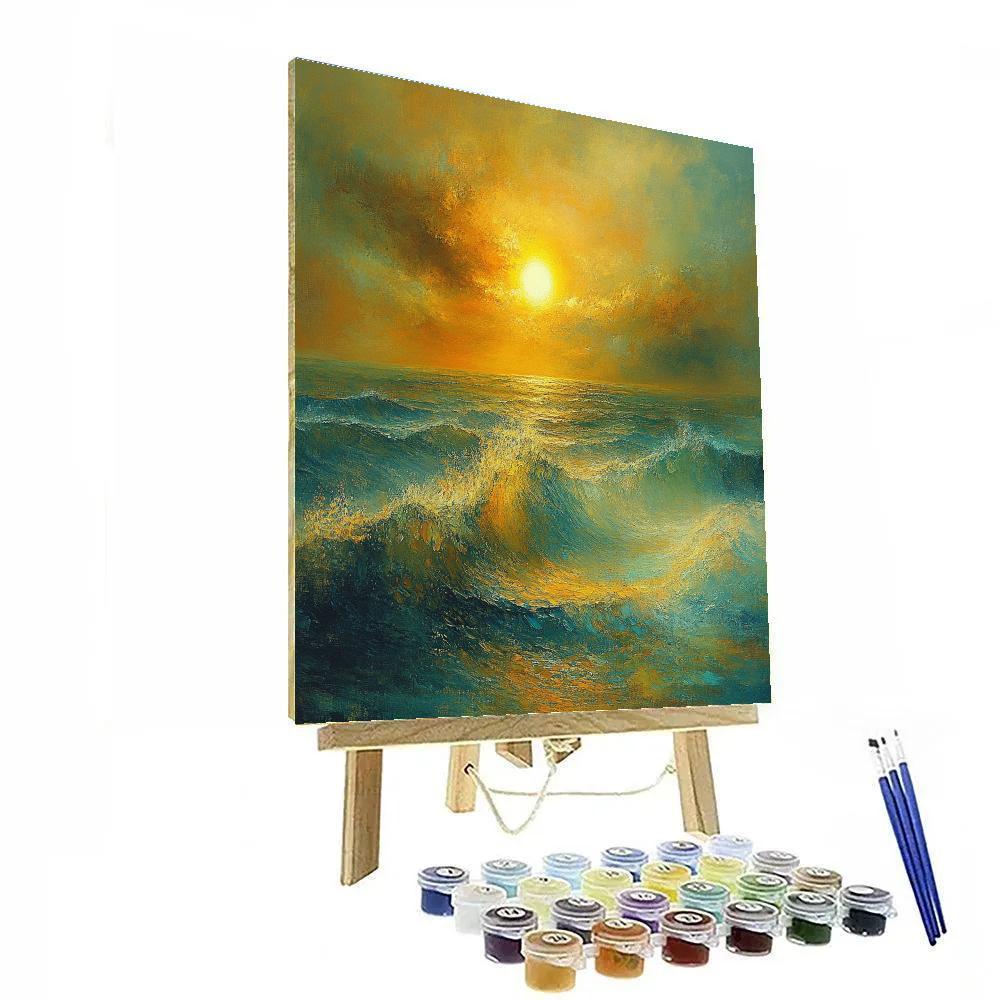 JMW Turner Inspired Solar Flare Over Ocean DIY paint by numbers