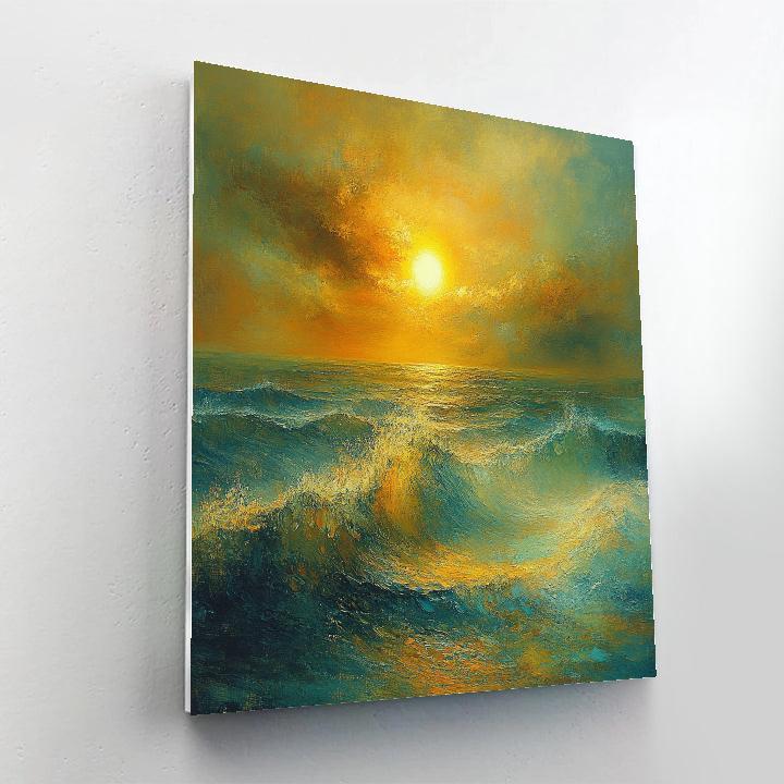 JMW Turner Inspired Solar Flare Over Ocean DIY paint by numbers