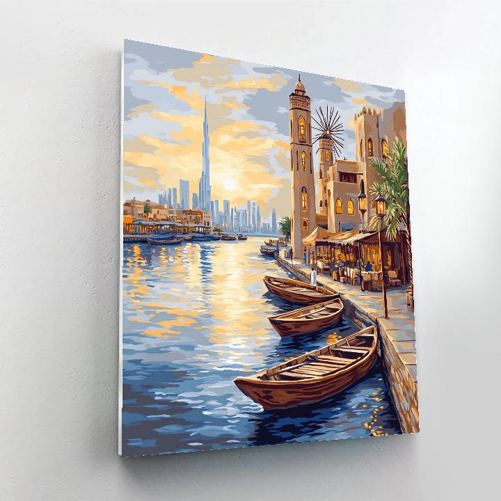 Desert City Geometry At Al Seef Waterfront Dubai United Arab Emirates paint by numbers